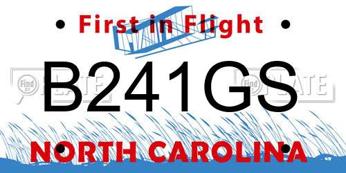 B241GS North Carolina License Plate
