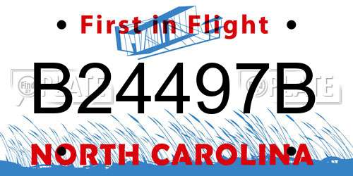 B24497B North Carolina License Plate