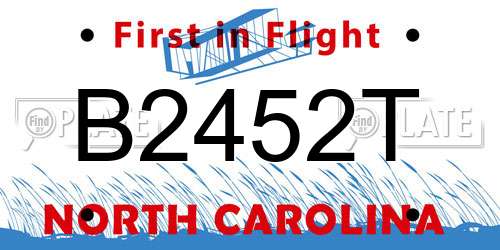 B2452T North Carolina License Plate