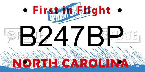 B247BP North Carolina License Plate