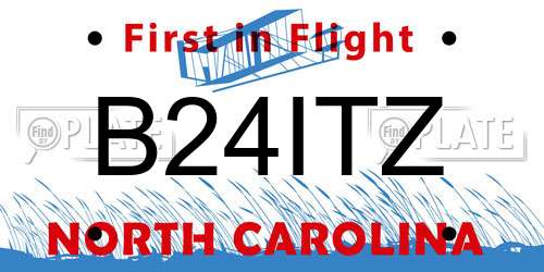 B24ITZ North Carolina License Plate