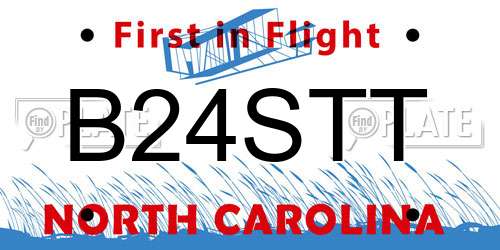 B24STT North Carolina License Plate
