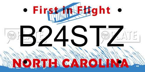 B24STZ North Carolina License Plate