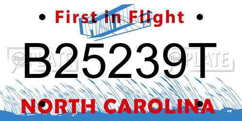 B25239T North Carolina License Plate