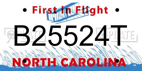 B25524T North Carolina License Plate