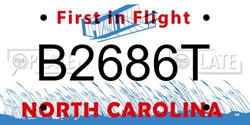 B2686T North Carolina License Plate