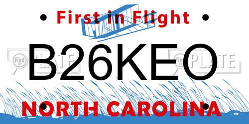 B26KEO North Carolina License Plate