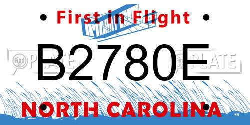 B2780E North Carolina License Plate