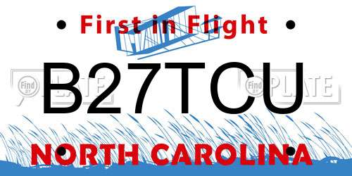 B27TCU North Carolina License Plate