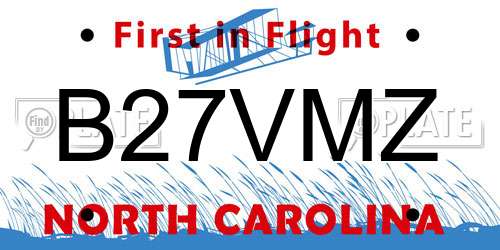 B27VMZ North Carolina License Plate