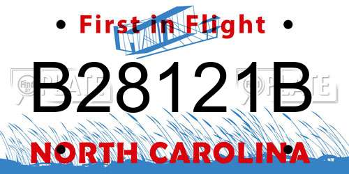 B28121B North Carolina License Plate