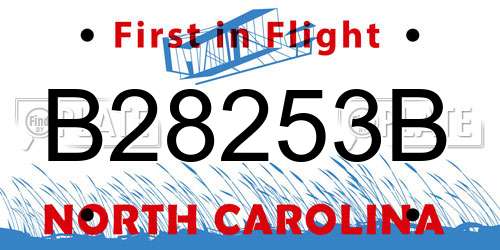 B28253B North Carolina License Plate