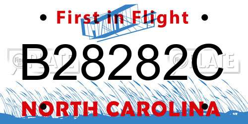 B28282C North Carolina License Plate