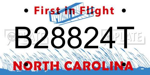 B28824T North Carolina License Plate