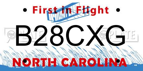 B28CXG North Carolina License Plate