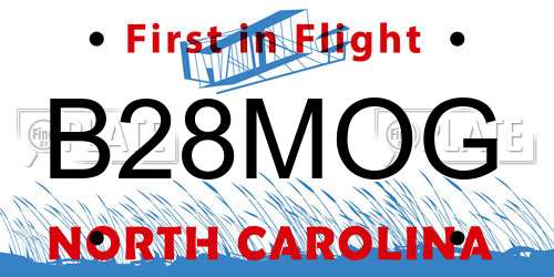 B28MOG North Carolina License Plate