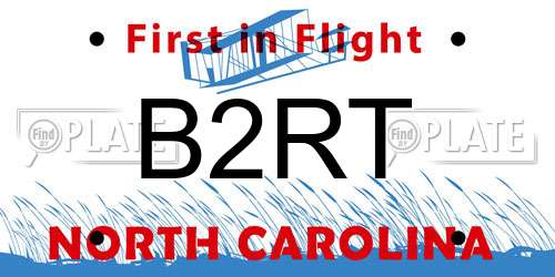 B2RT North Carolina License Plate