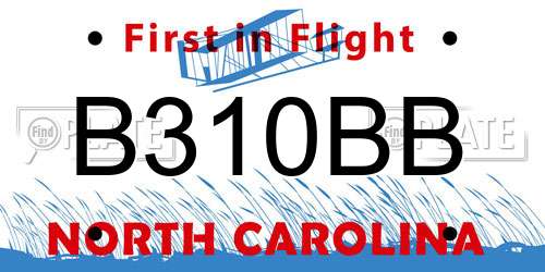 B310BB North Carolina License Plate