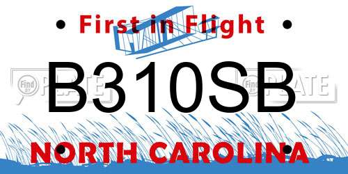 B310SB North Carolina License Plate