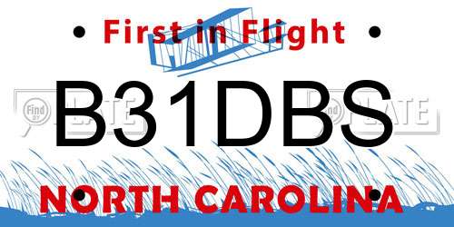 B31DBS North Carolina License Plate