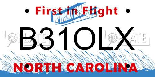 B31OLX North Carolina License Plate