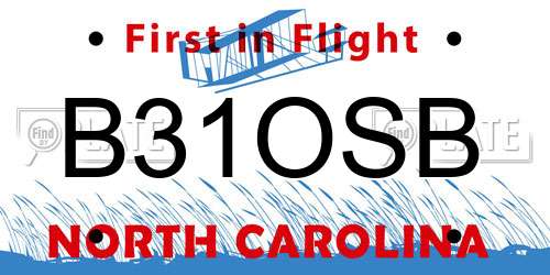 B31OSB North Carolina License Plate
