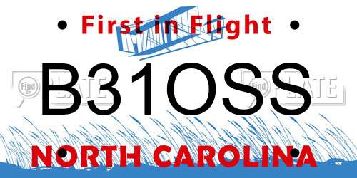 B31OSS North Carolina License Plate