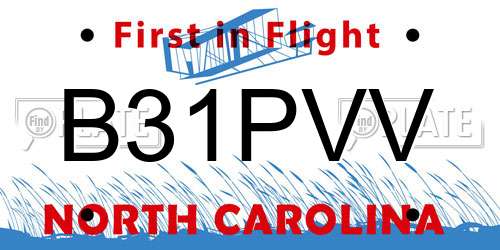 B31PVV North Carolina License Plate