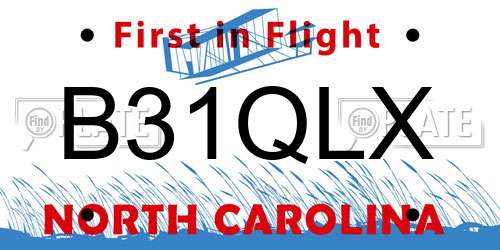 B31QLX North Carolina License Plate