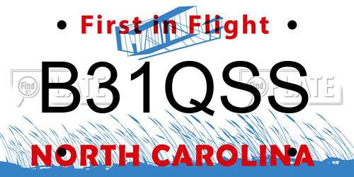 B31QSS North Carolina License Plate