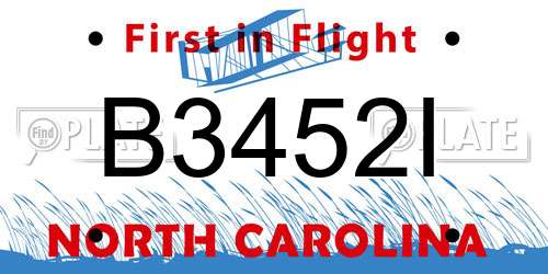 B3452I North Carolina License Plate