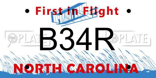 B34R North Carolina License Plate