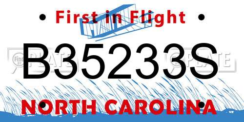 B35233S North Carolina License Plate