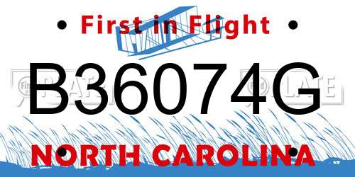 B36074G North Carolina License Plate