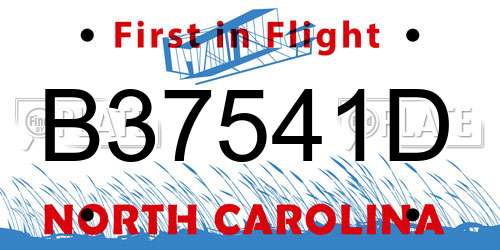 B37541D North Carolina License Plate