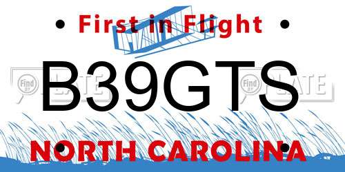 B39GTS North Carolina License Plate