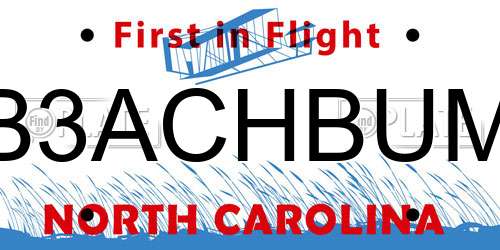 B3ACHBUM North Carolina License Plate