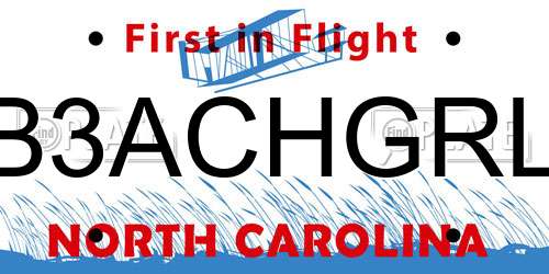 B3ACHGRL North Carolina License Plate