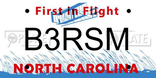 B3RSM North Carolina License Plate