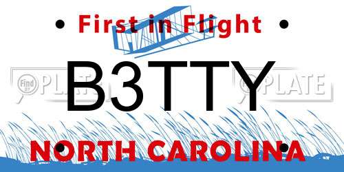 B3TTY North Carolina License Plate