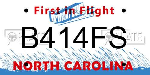 B414FS North Carolina License Plate