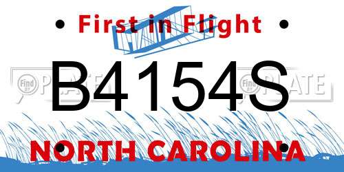 B4154S North Carolina License Plate