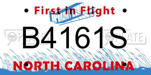 B4161S North Carolina License Plate