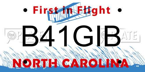 B41GIB North Carolina License Plate