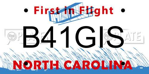 B41GIS North Carolina License Plate
