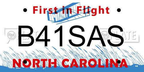 B41SAS North Carolina License Plate