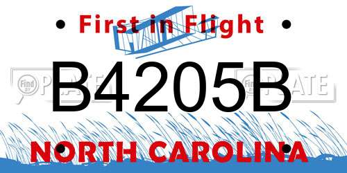 B4205B North Carolina License Plate