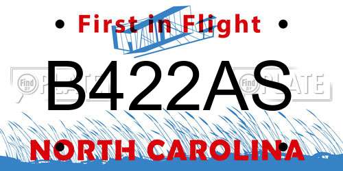 B422AS North Carolina License Plate