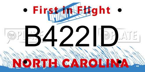 B422ID North Carolina License Plate