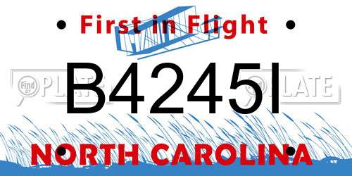 B4245I North Carolina License Plate